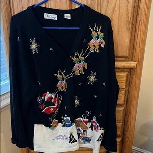 Classic Black Holiday Cardigan